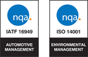 NQA IATF 16949 and ISO 14001 Registered